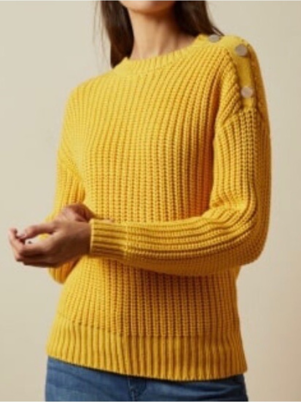 Ted baker London hendrick yellow chunky cable knit sweater w buttons US SZ S